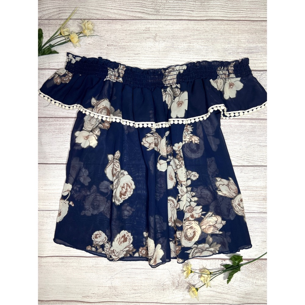 Vivace Floral Ruffle Off The Shoulder Top - Picture 7 of 13